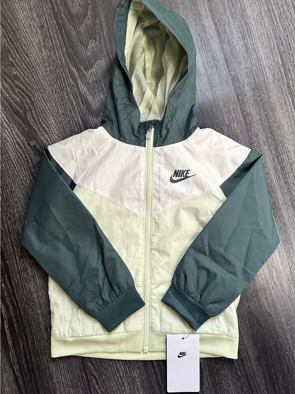 Nike Toddler Hooded Windbreaker Jacket - Green/Light Green 3T